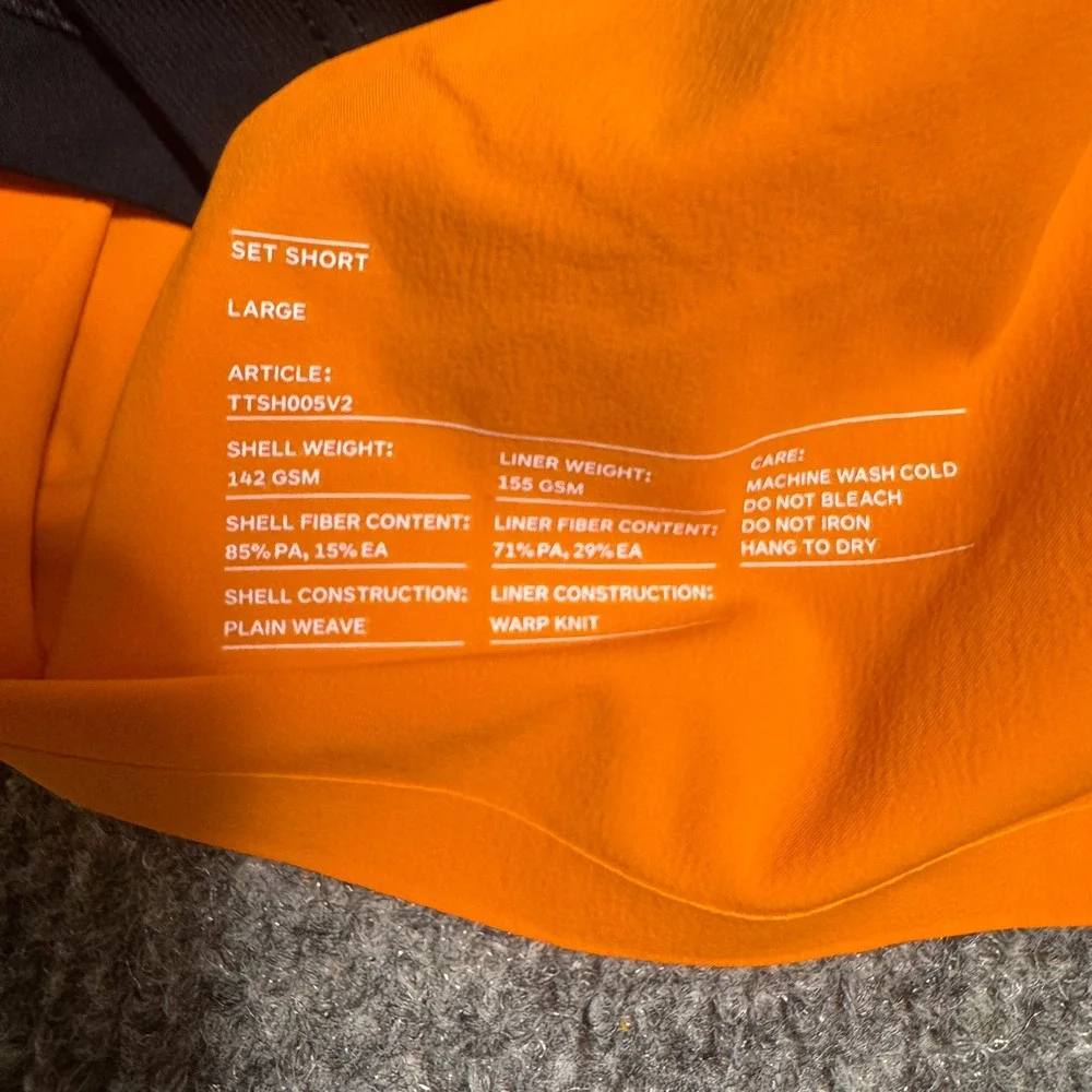 Ten Thousand Shorts Mens Large Set Short TTSH005V2 Orange Liner EUC